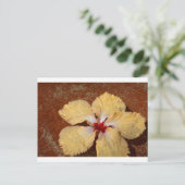 Carte Postale Fleur d'hibiscus jaune simple (Debout devant)