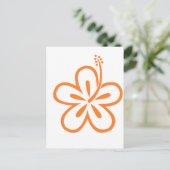 Carte Postale Fleur d'hibiscus orange (Debout devant)