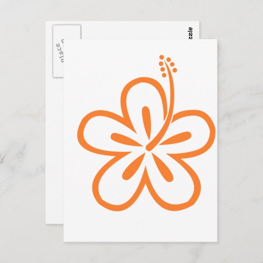 Carte Postale Fleur d'hibiscus orange (Devant / Derrière)