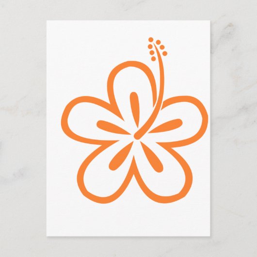 Carte Postale Fleur d'hibiscus orange (Devant)