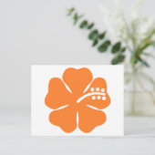 Carte Postale Fleur d'hibiscus orange (Debout devant)
