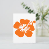 Carte Postale Fleur d'hibiscus orange (Debout devant)