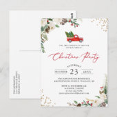 Carte Postale Fleur d'hiver Holly Berries Fête de Noël Camion (Devant / Derrière)