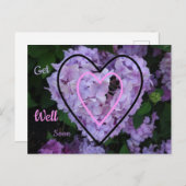 Carte postale Fleur d'hortensia violet en forme de (Devant / Derrière)