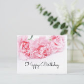 Carte Postale Fleur d'Œillet Rose Joyeux Anniversaire (Debout devant)