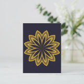 Carte Postale Fleur d'or Abstraite (Debout devant)