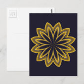 Carte Postale Fleur d'or Abstraite (Devant / Derrière)