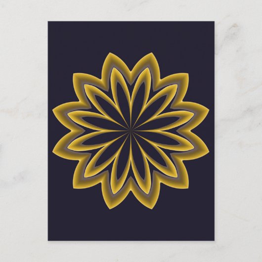 Carte Postale Fleur d'or Abstraite (Devant)