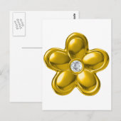 CARTE POSTALE FLEUR D'OR AVEC DIAMONDE (Devant / Derrière)