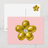 CARTE POSTALE FLEUR D'OR AVEC DIAMONDE (Devant / Derrière)