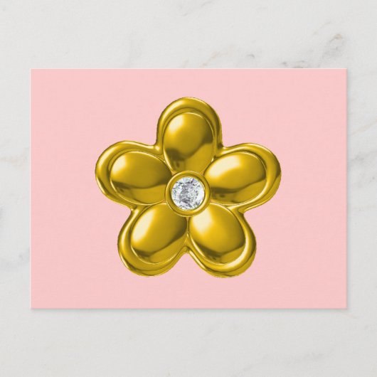 CARTE POSTALE FLEUR D'OR AVEC DIAMONDE (Devant)