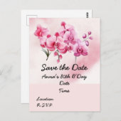 Carte postale "Fleur d'orchidée 80e anniversaire,  (Devant / Derrière)