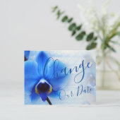 Carte Postale Fleur d'orchidée bleue à l'aquarelle moderne (Debout devant)