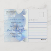 Carte Postale Fleur d'orchidée bleue à l'aquarelle moderne (Dos)