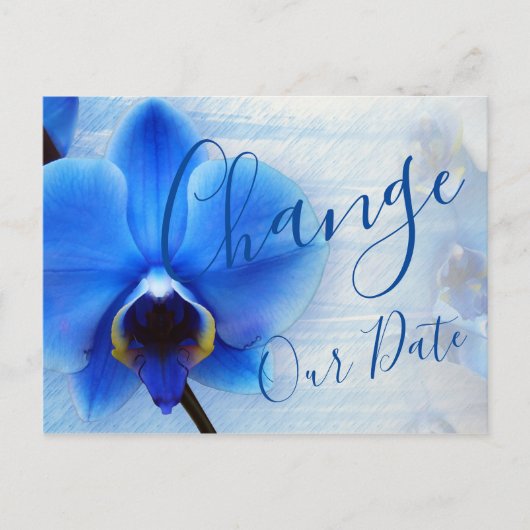 Carte Postale Fleur d'orchidée bleue à l'aquarelle moderne (Devant)