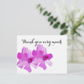 Carte Postale Fleur d'orchidée violette merci (Debout devant)