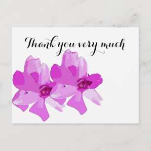 Carte Postale Fleur d'orchidée violette merci