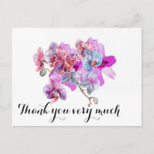 Carte Postale Fleur d'orchidée violette merci (Devant)