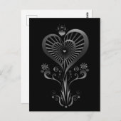 Carte Postale Fleur du coeur - Argent (Devant / Derrière)
