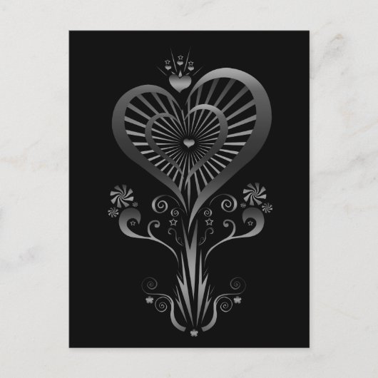 Carte Postale Fleur du coeur - Argent (Devant)