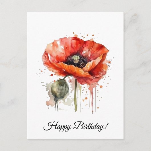 Carte Postale Fleur écarlate, sur mesure (Devant)