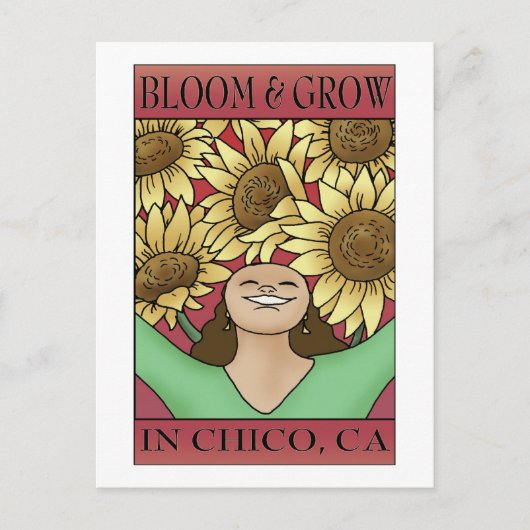 Carte Postale Fleur et croissance en Chico, CA (Devant)