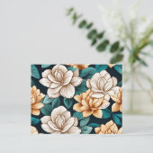 Carte Postale Fleur et feuilles de gardenia chic (Debout devant)