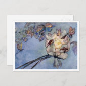 Carte Postale Fleur et papillons de Warwick Goble Post (Devant / Derrière)