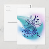 Carte Postale Fleur et serpent aquarelle (Devant / Derrière)