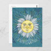 Carte Postale Fleur et soleil - Nature (Devant / Derrière)