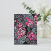 Carte Postale Fleur exotique rose Protea (Debout devant)