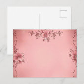 Carte Postale Fleur fanée sur fond rose (Devant / Derrière)