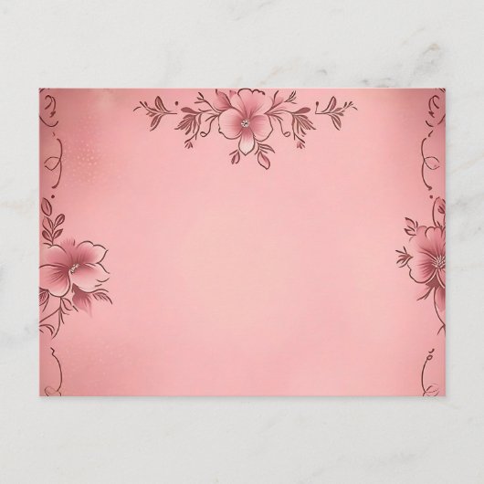 Carte Postale Fleur fanée sur fond rose (Devant)