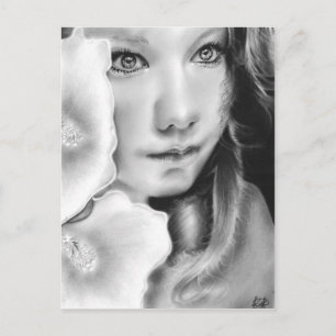 Carte postale Fleur fille aux yeux d'ange