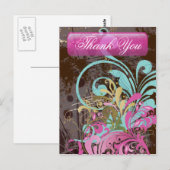 Carte Postale Fleur fine Cool mignonne Girl Retro Floral (Devant / Derrière)