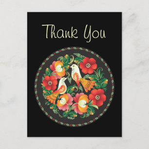 Carte Postale Fleur fine Cool mignonne Girl Retro Floral