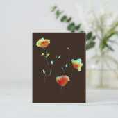 Carte Postale Fleur florale simple moderne Art d'automne (Debout devant)