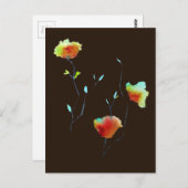 Carte Postale Fleur florale simple moderne Art d'automne (Devant / Derrière)