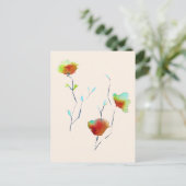 Carte Postale Fleur florale simple moderne Art d'automne (Debout devant)