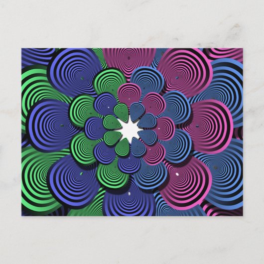 Carte Postale Fleur fractale (Devant)