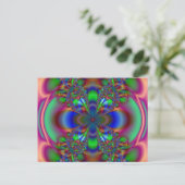 Carte Postale Fleur fractale dans plusieurs couleurs (Debout devant)