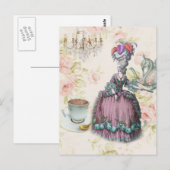 Carte Postale Fleur française Paris Tea Party Marie Antoinette (Devant / Derrière)
