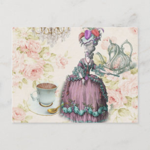 Carte Postale Fleur française Paris Tea Party Marie Antoinette