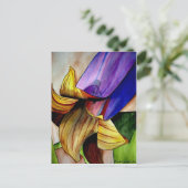 Carte Postale Fleur Fritillaire violet couleur d'origine art (Debout devant)