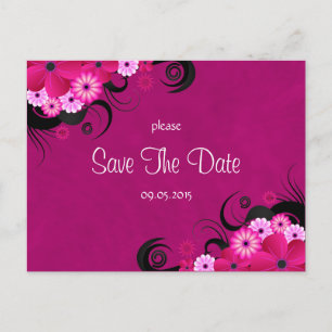 Carte Postale Fleur Fuchsia foncée Enregistrer La Date Annonces