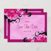 Carte Postale Fleur Fuchsia Lumière Enregistrer La Date Annonce (Devant / Derrière)