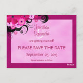 Carte Postale Fleur Fuchsia Lumière Enregistrer La Date Annonce (Dos)