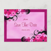 Carte Postale Fleur Fuchsia Lumière Enregistrer La Date Annonce (Devant)