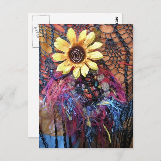 Carte Postale Fleur funky (Devant / Derrière)