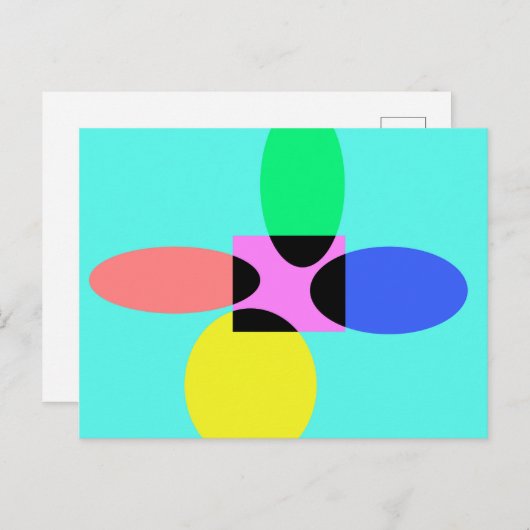 Carte Postale Fleur futuriste (Devant / Derrière)